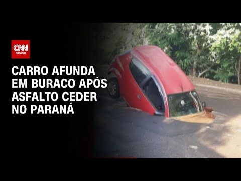 Carro afunda em buraco após asfalto ceder no Paraná | CNN PRIME TIME