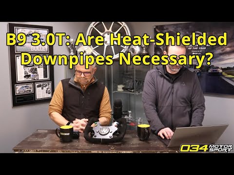 Part of a video titled B9 3.0T: Are Heat-Shielded Downpipes Necessary? - YouTube