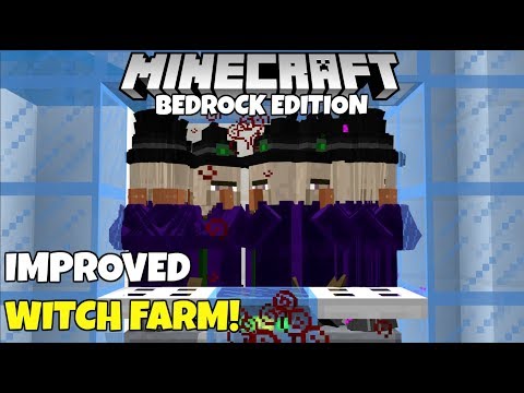Minecraft Bedrock: (Broken) Improved Witch Farm Tutorial! Works on MCPE Xbox PC! Video