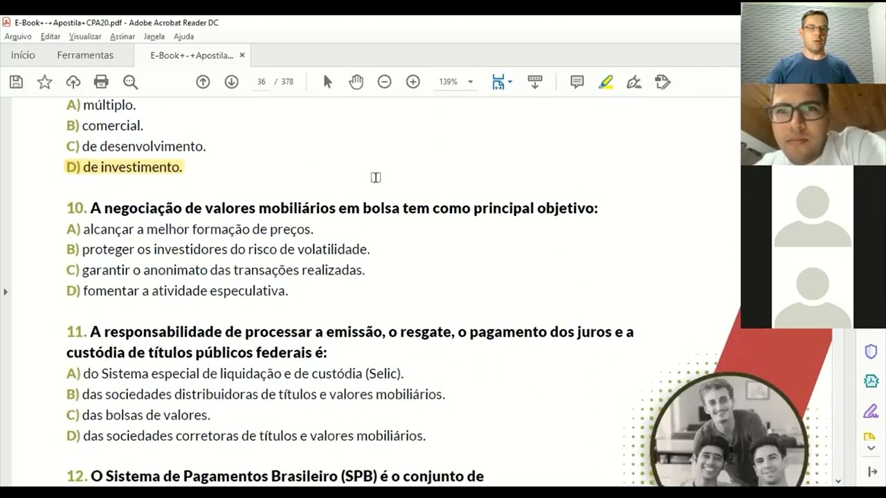 Simulado Módulo 1  - Sistema Financeiro Nacional - CPA20