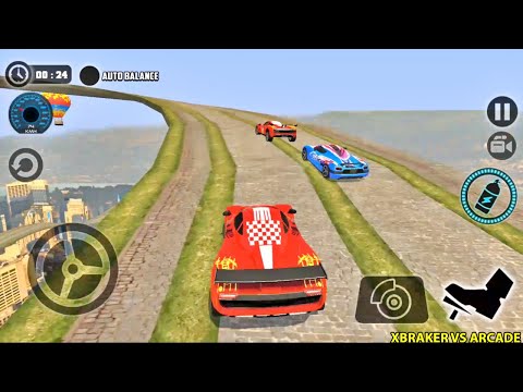 Impossible Car Tracks 3D: Red Car Driving Stunts Multiplayer Mode Levels 10 to 20 - Android Gameplay