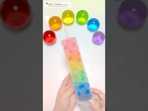 ❤+🧡+💛+💚+💙+💜Tape Balloon DIY with Rainbow Orbeez and Nano Tape‼ - 🐸개구리알 테이프풍선 만들기!#밍투데이#테이프풍선