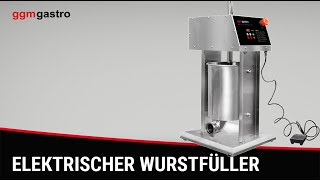 Poussoir à saucisses Électrique & Machine à churros - 10 Litres - 90 Watts - inox - incl. 4 Embouts à saucisses & 3 Embouts à churros