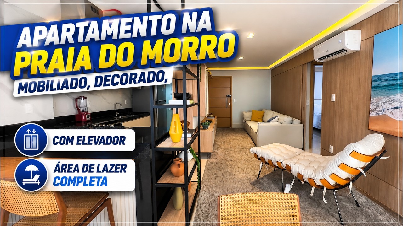 Decorardo na Praia do Morro mobiliado com área de Lazer