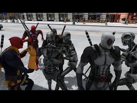 Deadpool vs Terminator Army - EPIC BATTLE - Grand Theft Auto