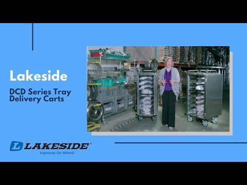 Lakeside DCD-5514 Stainless Steel 14 Tray Meal Delivery Cart w/ 2 Compartments 4 image