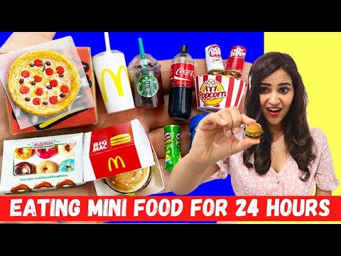 Eating MINI FOODS for 24 HOURS *SATISFYING*
