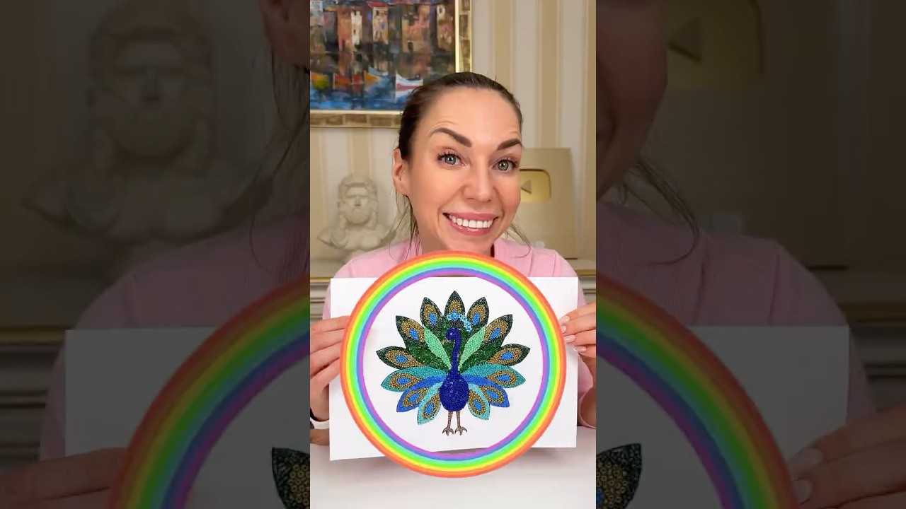 Mom Used a Glue and Beads to Color Her Peacock! 🎨🦚