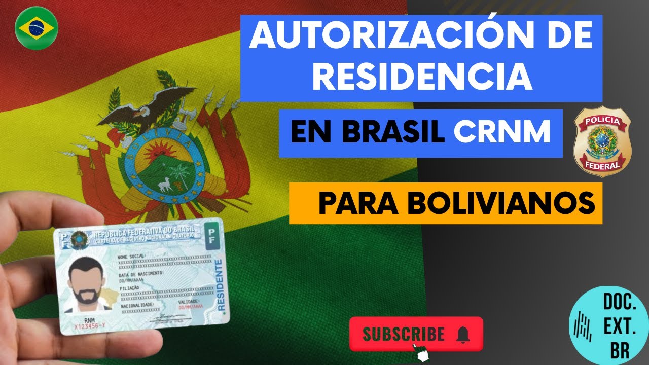 Como obtener tu CRNM Autorización de Residencia en Brasil para Bolivianos (Mercosur)