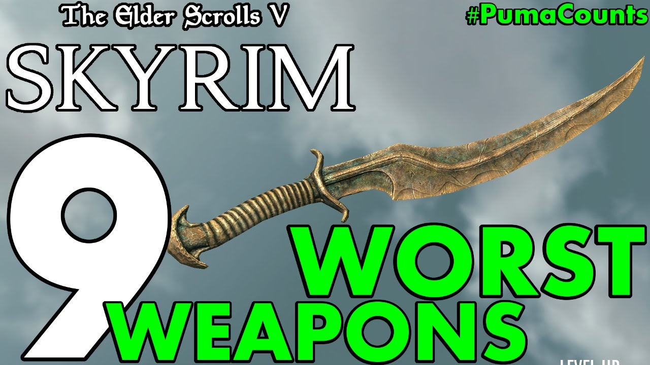 Top 9 Worst Swords, Bows and other Weapons in Elder Scrolls Skyrim Remastered #PumaCounts