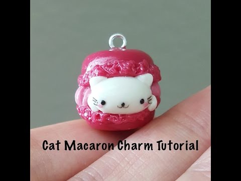 Cat macaron charm tutorial | Polymer clay tutorial