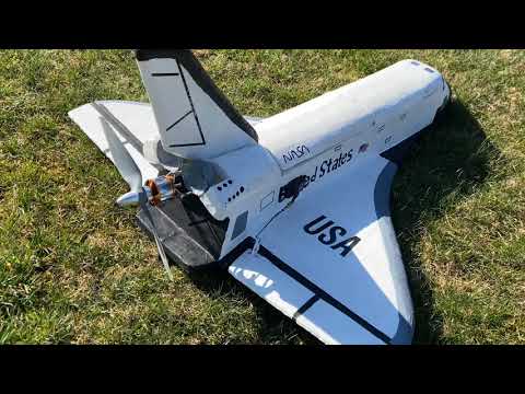 RC Space Shuttle 4K delta wing model NASA testflight action 4s brushless homemade
