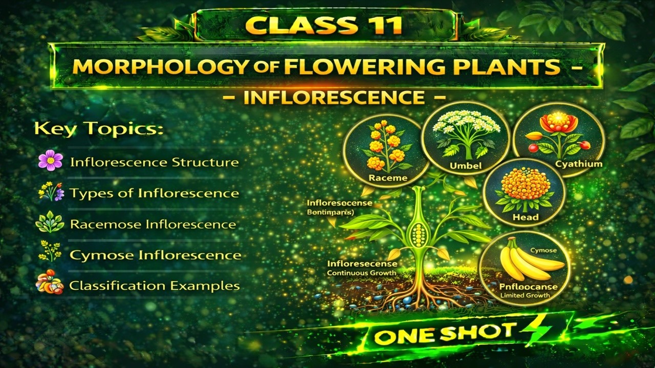 CBSE Class 11 || Biology || Morphology of Flowering Plants-Inflorescence || Animation || in English