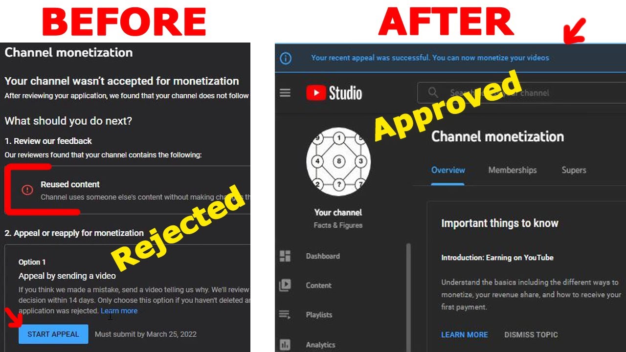 How to Appeal YouTube Monetization Rejected Reuse Video 2022 in English