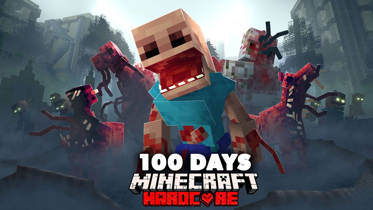 I Spent 100 Days in an Evolved Parasite Outbreak in Hardcore Minecraft... Here's What Happened
