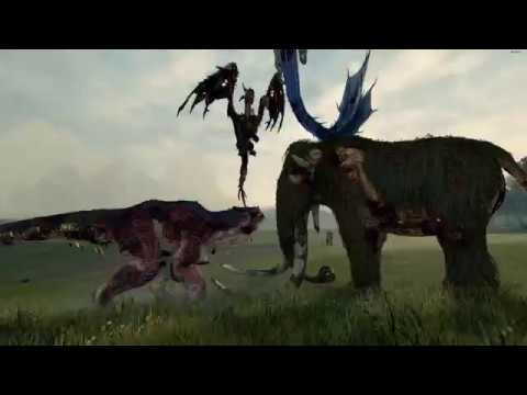 Cygor, Mammoth and Chaos Dragon VS Star Dragon, Bone Giant and Carnosaur | Total War: Warhammer 2