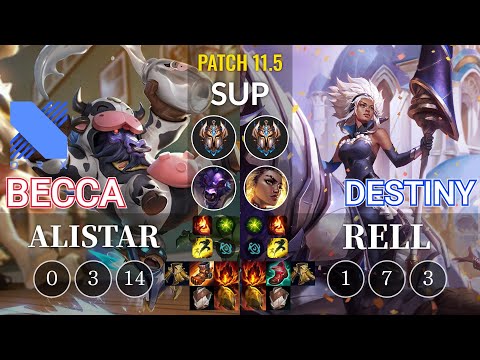 DRX Becca Alistar vs Destiny Rell Sup - KR Patch 11.5