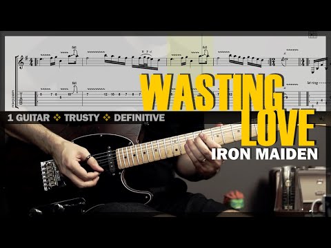 Wasting Love | Guitar Cover Tab | Harmonizer Solo Lesson | Backing Track with Vocals 🎸 IRON MAIDEN