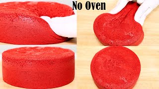 오븐 없음 레드 벨벳 스폰지 케이크 레시피 | 부드럽고 푹신한 레드벨벳 케이크 만드는 법