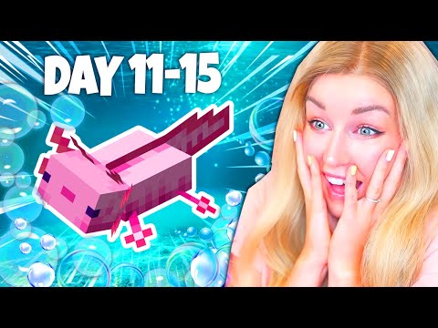 I got my first AXOLOTL! 🥺❤️ - 100 Days in Minecraft Challenge! (Days 11-15)
