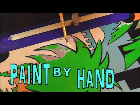 Touching up The Heavily Worn Playfield of a 1973 Williams JUBILEE Pinball Machine With Acrylics