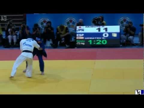 Judo 2011 World Championships Paris: Akimoto (JPN) - Uematsu (ESP) [-73kg] HD