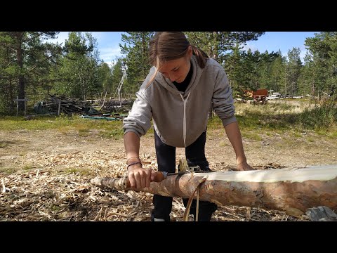 preparing roundwood poles, for fencing, shelters pole barns ect.