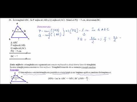 *Probleme de geometrie plana - Pb 26 - Cunosc linia mijlocie in triunghi, determin lungimea bazei