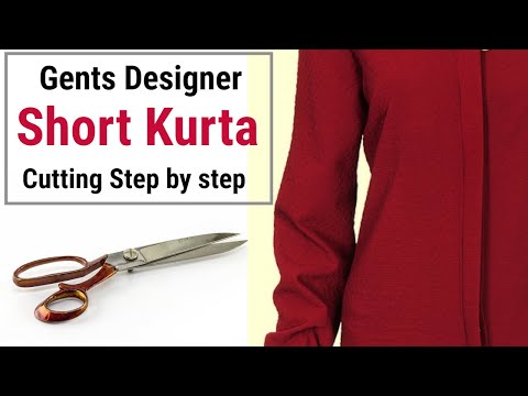 gents short kurta cuting - easy way to make gents kurta cutting and stitching Video