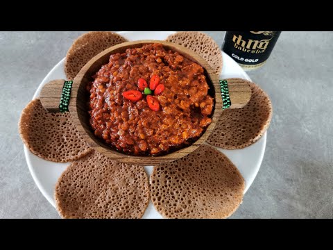 how to make Spicy Lentil sauce ምስር ወጥ Ethiopian Food. Äthiopiche Linsen Sauce