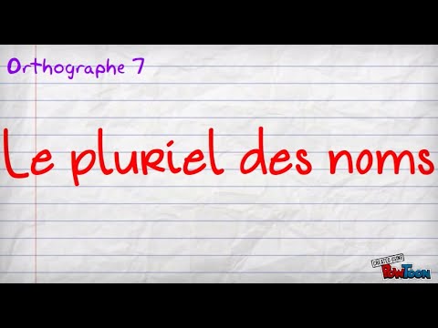le pluriel des noms