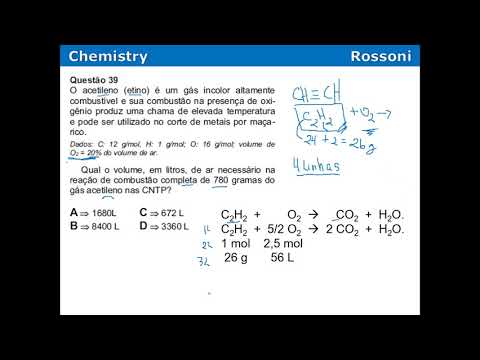 Acafe 2015 2 Medicina - Q39 Estequiometria com volume de ar