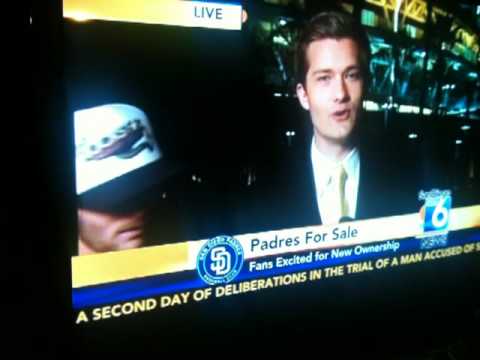 David Spade lookalike asks news reporter "Why do the Padres suck?"