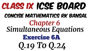Exercise 6A Class 9 Maths ICSE Board