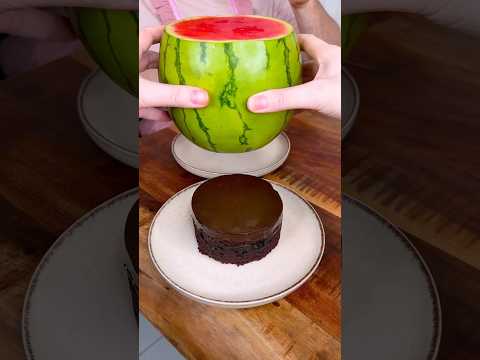 How to hide CHOCOLATE CAKE in melon, infront of mom?😎❤️🍰🍉| CHEFKOUDY