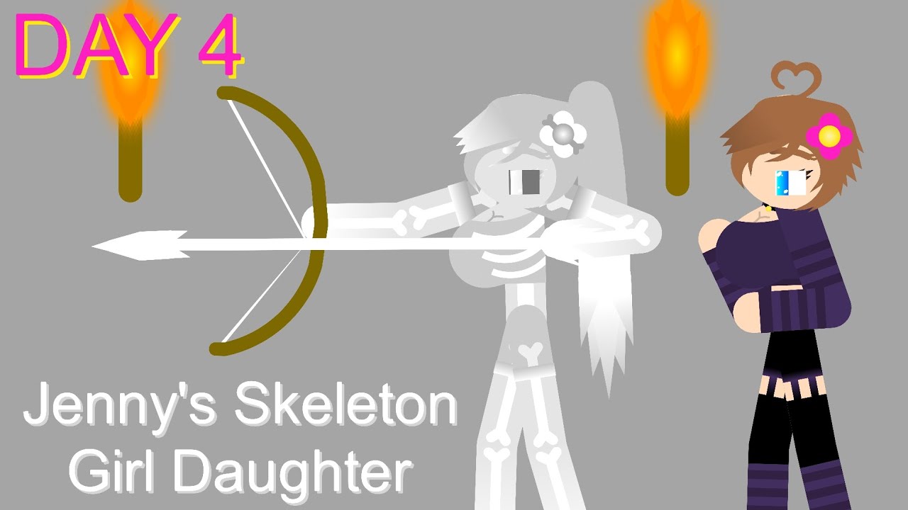 Skeleton Girl's Archery | Minecraft Jenny Belle's Mob Children Ep 4 [Stick Nodes]