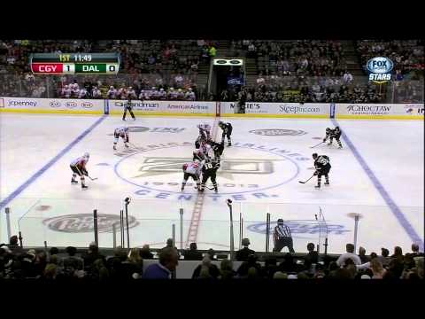 Mike Cammalleri goal Feb 17 2013 Calgary Flames vs Dallas Stars NHL Hockey