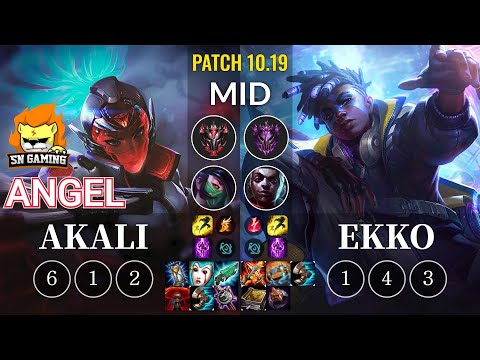 SN Angel Akali vs Ekko Mid - KR Patch 10.19