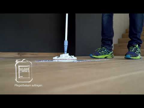 NACHBEHANDLUNG von mafi Naturholzböden - Pflegeölbalsam mit Baumwollwischmop