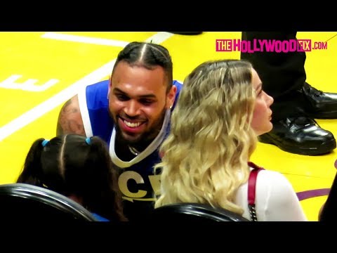 Chris Brown Dances For His Daughter Royalty To Entertain Her At The ACE Family Basketball Game