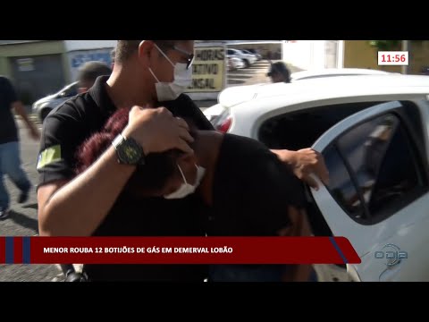 Menor rouba 12 botijões de gás em Demerval Lobão 05 04 2023