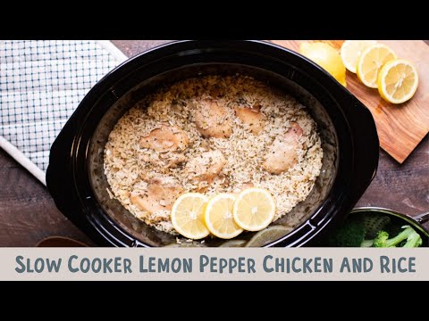 🍋 Slow Cooker Lemon Pepper Chicken and Rice – Bright & Flavorful 🍚