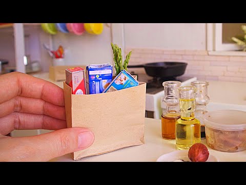 HOW to Make Shrimp ASPARAGUS Pasta Mini KITCHEN TOYS ASMR Miniature Cooking..