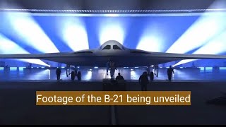Footage of the B-21 being unveiled