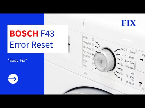 How To Fix Bosch F43 Error Reset Washing Machine Easy