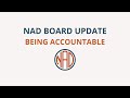 NAD Board Update: Being Accountable