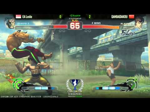 Leslie vs Dakou - Capcom Cup Asia Singapore Quals SSF4:AE Losers Finals