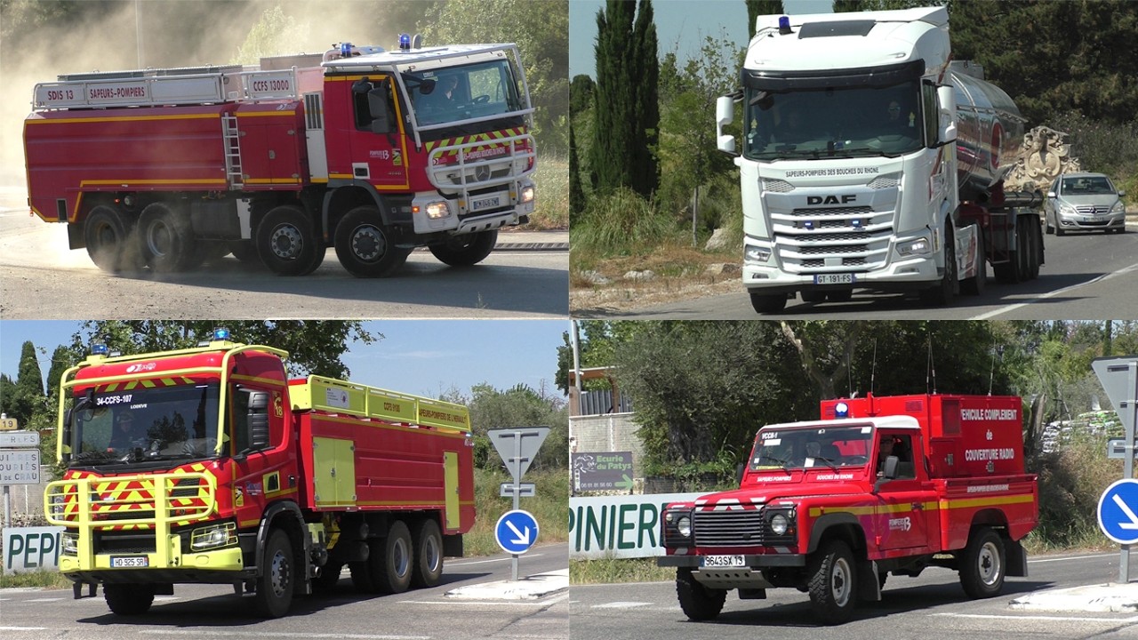 [Waldbrände in Südfrankreich!] Einsatzfahrten zu verschiedenen Waldbränden in Bouches-du-Rhône