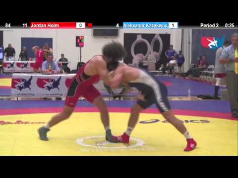 Dual #13   84 KG   Jordan Holm USA #1 vs  Aleksandr Kazakevic LTU