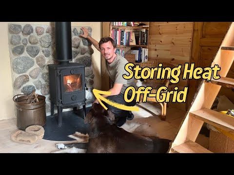 Storing Heat In My Off-Grid Cabin With This Simple Design🔥 #stonehearth